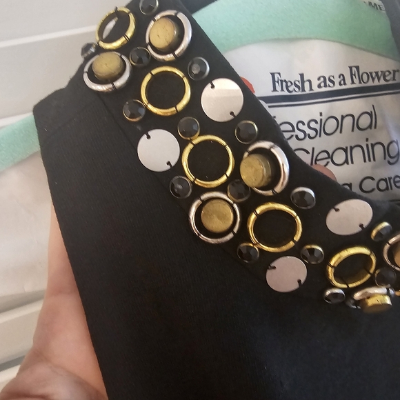 Elizabeth and James Halter Mini Dress embellished collar sz 2 - Picture 6 of 13